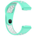 Miniatyrbillede 4 af 5: For Xiaomi Redmi Watch 3 Lite / Watch 3 Active Bicolor Watch Bands Silikone Hurtigudløselig Udskiftningsurrem Teal Green White