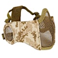 Miniatyrbillede 1 af 5: Foldbar Taktisk Halv Ansigt Mesh Maske med Øredækning Beskyttelse (Ørken camouflage)