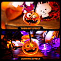 Miniatyrbild 4 av 5: 70 LED Pumpa Spindel Dödskalle Ljusslinga - 6,9 m Orange Lila Vit Halloween Ljusslinga med Timerfunktion, Kopplingsbar Belysning för