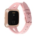 Miniatyrbillede 2 af 5: Til Fitbit Versa 2 læder urrem med midteråbning IDZ Pink