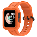 Miniatyrbillede 4 af 5: Passer til Redmi 1/Mi Watch Lite/Redmi 2/Mi Watch2 Lite Monokrom Silikon Integreret Urrem Orange Color