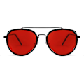 Pikkukuva 2 / 4: Retro Steam Punk Aurinkolasit Pyöreät Steampunk Double Bridge Aviator Silmälasit Naisille Miesten B2822 Red Lens