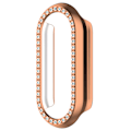 Pikkukuva 3 / 5: Xiaomi Smart Band 8:lle timanttikoristeinen kellokehys PC-ontto suojakotelo Electroplating Rose Gold