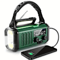 Pikkukuva 1 / 5: 10 000 mAh hätäradio: NOAA AM/FM sääveiviradio (vihreä)