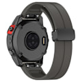 Miniatyrbillede 5 af 5: Silikone urrem 26mm folde sort spænde urrem til Garmin Fenix 7x/7x Solar/tactix 7 Pro Grey