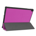 Miniatyrbillede 4 af 5: Til Lenovo M10 Fhd Rel Tb-x605fc Custer Pattern Pure Color Horisontal Flip læderetui med trefoldelig holder/væknings-/søvnfunktion Purple