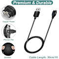 Miniatyrbilde 3 av 4: Garmin Vivoactive 5 / Vivoactive 4 / Vivoactive 4S lader, erstatningsladekabel, plus gul silikonstøvpropp