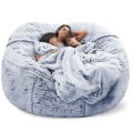 Pikkukuva 1 / 2: Lazy Sofa Bean Bag Keinotekoinen turkis Bean Bag Bean Sohva Snow blue 135cm*65cm