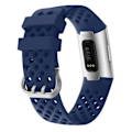 Pikkukuva 1 / 4: For Fitbit Charge 3 / 4 Ontto Neliö Silikonihihna Dark Blue