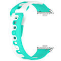 Miniatyrbillede 2 af 5: Silikoneurrem til Xiaomi Smart Band 8 Pro, Dobbelt Farve Udskiftningsurrem Cyan White