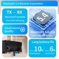 Miniatyrbillede 2 af 4: Bluetooth-modtager 2-i-1 trådløs Bluetooth 5.4-sender 3,5 mm Aux-lydadapter