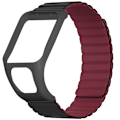 Pikkukuva 2 / 2: Silikoninen magneettinen ranneke TomTom Runner 2 / 3 / Spark / Adventurer -kellolle, kotelolla Black Wine Red