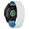 Miniatyrbillede 1 af 5: Til Garmin Fenix 5 / 5X / 6X / 7X Urrem 22mm Dual Color Silikone Smart Watch Band White  Blue