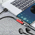 Pikkukuva 5 / 5: Iphone 8 7 Plus X Lightning - 3,5 mm Aux-kuulokkeiden laturin liitinsovitin Red