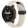 Miniatyrbilde 2 av 5: 26mm Pustende Urrem For Garmin Tactix 7 Pro/fenix 7x/fenix 7x, Solar Silikon Urrem Med Foldespenne Starlight