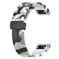 Miniatyrbild 4 av 5: Svart spänne 22mm kamouflage handledsrem armband för Garmin Fenix 7/ Forerunner 965/955/945/935 Camo White