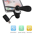 Pikkukuva 3 / 5: 3 in 1 Travel Kannettava matkapuhelin Mini Tuuletin Jäähdytysjäähdytin Android Type-c Micro USB C Ipad Iphone 5 6 6s 7 Plus 8 X Xs black