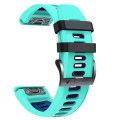 Miniatyrbillede 3 af 4: 26 mm silikone urrem til Garmin Descent Mk2 Mint Green Blue