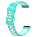 Miniatyrbild 3 av 4: Andningsbar silikonklockarmband för Huawei Band 7 / 7 NFC Cyan White