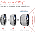 Miniatyrbillede 2 af 5: 3 i 1 Mobiltelefon Kamera Linse Kit Vidvinkel Makro Fisheye Linse Til Smartphones Iphone Android Sølv
