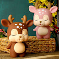 Miniatyrbilde 4 av 5: Hjort Piggy Bank Barn Penger Piggy Bank Box Desktop Ornament 15,4x10x19,3cm (kaffe)