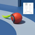Miniatyrbild 1 av 5: USB Uppladdningsbar Automatisk Rullande Boll Kattleksak - Justerbar Hastighet (Orange)