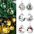 Miniatyrbillede 1 af 5: 36 stk Klar Plast Kugle Kugle Kugle Fyldbar Juletræ Ornament Xmas 54pcs