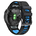Miniatyrbillede 1 af 4: 26 mm silikone urrem til Garmin Descent Mk2 Black Sky Blue