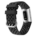 Pikkukuva 2 / 4: For Fitbit Charge 3 / 4 Ontto Neliö Silikonihihna Black