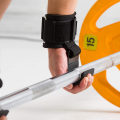 Pikkukuva 4 / 5: Painonnostokoukkukahvat rannekääreillä Käsitangon rannehihna Gym Fitness koukku Painonnostohihnan vedot Power Lifting käsineet black