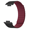 Miniatyrbillede 3 af 3: Magnetisk urrem i silikone - Justerbar rem til Huawei Watch Fit 2 Black Wine Red