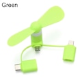 Pikkukuva 1 / 5: 3 in 1 Travel Kannettava matkapuhelin Mini Tuuletin Jäähdytysjäähdytin Android Type-c Micro USB C Ipad Iphone 5 6 6s 7 Plus 8 X Xs green