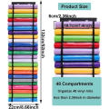 Pikkukuva 2 / 5: Vinyylisäilytysteline, 48 rullalokeroa Lämmönsiirtopaperin säilytys Riippuva organizer lämmönsiirtopaperille / käärepaperille (musta)
