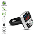 Miniatyrbillede 1 af 5: QC2.0 Bluetooth 4.2 MP3-afspiller Håndfrit bilsæt FM-senderstøtte TF-kort U Disk 3.1A hurtig dobbelt USB-oplader strømadapter