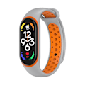 Miniatyrbilde 1 av 2: Silikonarmbånd for Xiaomi Mi Band 7 Grey Orange
