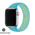 Miniatyrbilde 1 av 5: Solo løkkestropp for Apple Watch Band 44 mm 40 mm 38 mm 42 mm pustende silikon elastisk belte armbånd Iwatch Series 3 4 5 Se 6 42mm or 44mmM cholrine blue