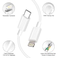 Miniatyrbilde 4 av 5: 20W PD-adapter med 6FT Type-C til Lightning-kabel kompatibel med iPhone 13 12 Pro Max Mini 11 Xs XR X 8 Plus og mer UK
