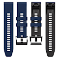 Miniatyrbilde 3 av 5: Dot Texture Silikonbånd for Garmin Tactix 7 Pro / Fenix 7x / 6x Pro / 5x Plus, 26mm tofarget klokkestropp Sapphire Black