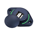 Miniatyrbilde 4 av 5: 12/24v Billadning LED Dobbel Indikator 2porter USB-lader for DC-kontakt 5v3.1 A Strømadapter Green