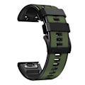 Pikkukuva 3 / 5: Garmin Descent G1/Fenix 7/Fenix 6 Pro/Fenix 5 Plus -kaksivärinen silikoniranneke älykellolle, 22 mm Army Green Black