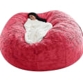 Miniatyrbild 1 av 4: Lazy Sofa Bean Bag Konstgjord päls Bean Bag Bönsoffa Bright red 150cm*75cm