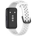 Miniatyrbilde 1 av 5: For Huawei Band 8 Pustende Silikon Smart Watch Rem, Komfortabel Bruk Håndleddsrem White