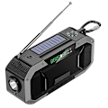 Miniatyrbillede 1 af 5: Bærbar nødradio Am/fm håndsving-radio med lys lommelygte Sos Alarm og 5000 mah Power Bank Fm digital radio sliver