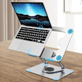 Miniatyrbillede 3 af 5: Drejeligt og foldbart laptop-stativ i legering for at forbedre vertikal varmeafledning (Grå)