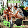 Pikkukuva 5 / 5: Aurinkokenno- ja käsikampi-radio ulkokäyttöön LED-taskulampulla AM/FM-radio 5000mAh akulla (harmaa)