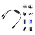 Pikkukuva 2 / 5: Tyyppi C - USB C - Mikro-USB-monilatauskaapeli kytkimillä matkapuhelimelle
