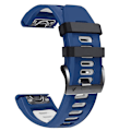 Pikkukuva 3 / 4: 26 mm silikonikellon watch Garmin Fenix ​​7x Solar -laitteelle Midnight Blue White