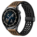 Miniatyrbillede 2 af 5: For Huawei Watch GT 3 42mm/ GT 3 Pro 20mm PU Læderrem Hulsdesign Urrem Taupe