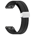 Miniatyrbillede 5 af 5: Silikone 26mm folde spænde urrem til Garmin Fenix 7x/7x Solar/tactix 7 Pro Black