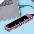 Pikkukuva 2 / 3: Usb C Hub Multiporttisovitin, 5 in 1 Usb Type-C - Usb Tf/Sd, Violetti